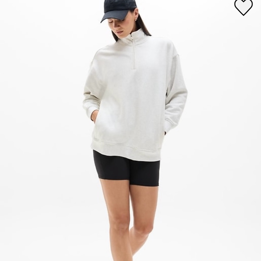 Athletha forever fleece Cream Quarter-Zip Sweatshirt